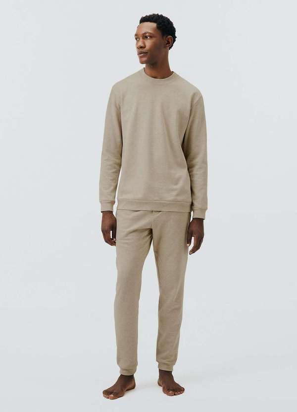 Hering - Conjunto de Moletom Peluciado Unissex Bege 2