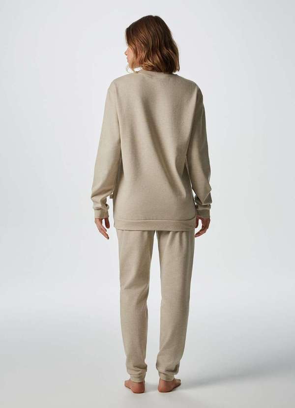 Hering - Conjunto de Moletom Peluciado Unissex Bege 5
