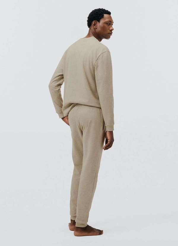 Hering - Conjunto de Moletom Peluciado Unissex Bege 9