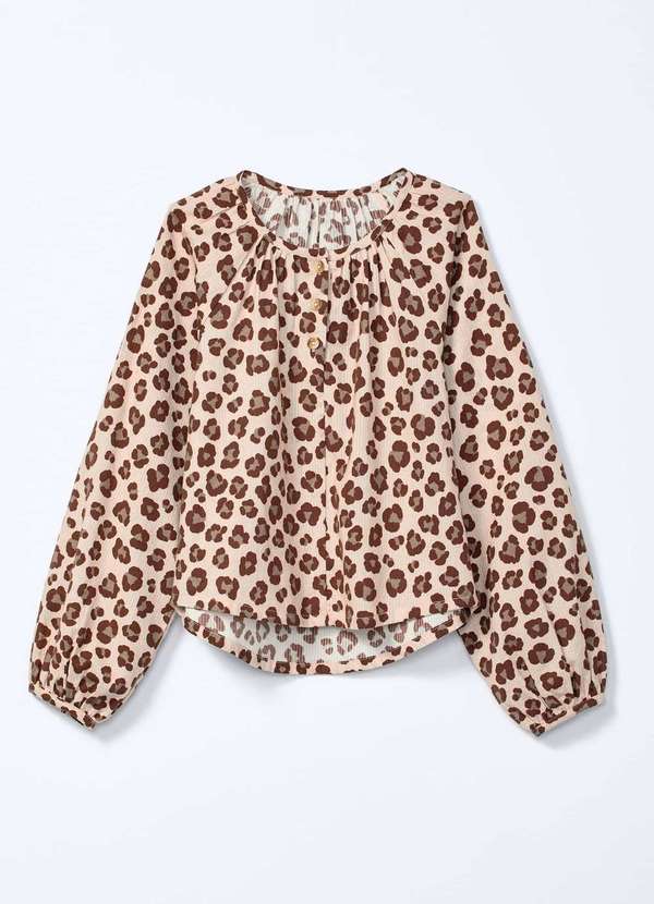 Hering - Bata Infantil Menina Texturizada Estampada Bege