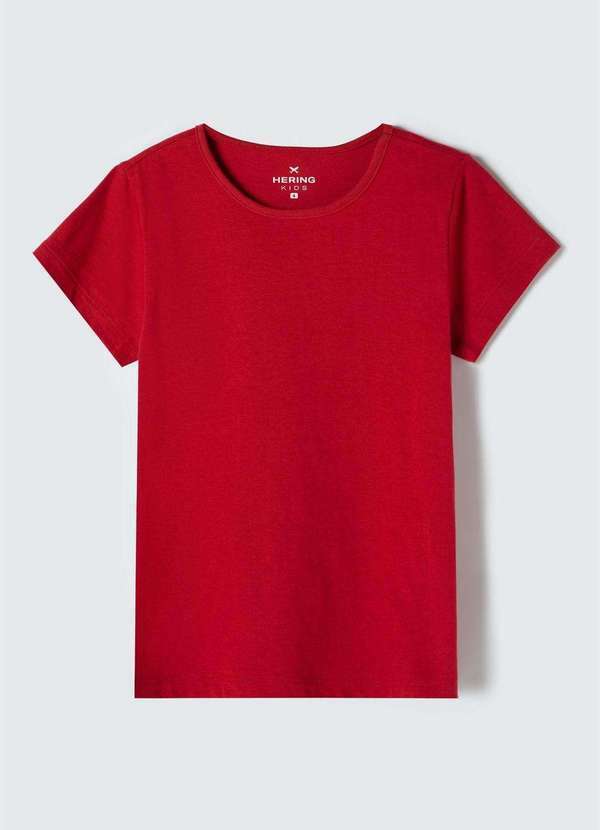 Hering - Blusa Basica Infantil Menina Manga Curta Tam 1 a 16 Vermelho