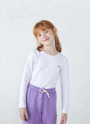 Blusa Basica Infantil Menina Manga Longa com Patch Hering Kids... - HERING KIDS