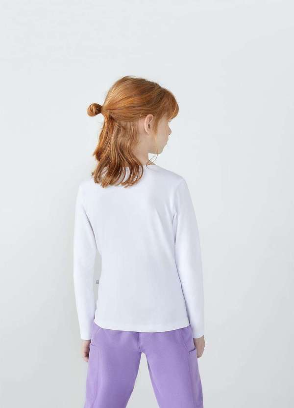 Hering Kids - Blusa Basica Infantil Menina Manga Longa com Patch Hering Kids... Branco 2