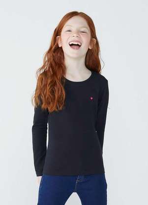 Blusa Basica Infantil Menina Manga Longa com Patch Hering Kids... - HERING KIDS