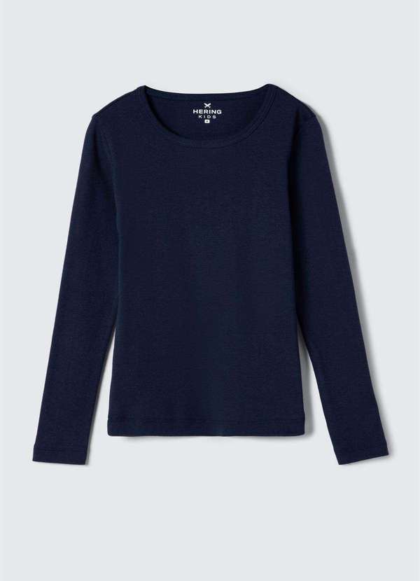 Hering - Blusa Basica Menina Manga Longa Azul