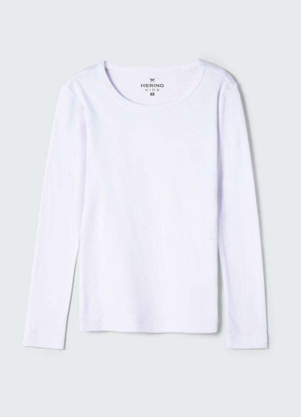 Hering - Blusa Basica  Menina Manga Longa Branco