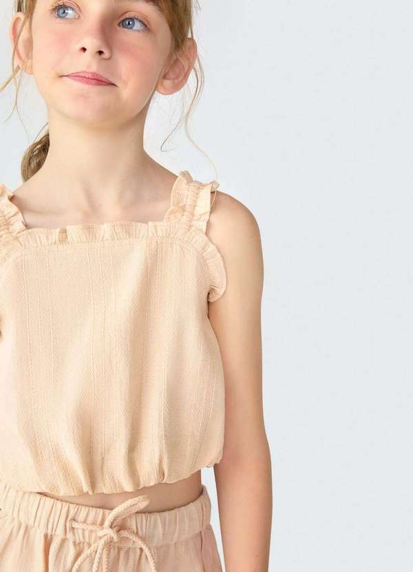 Hering - Blusa Cropped Infantil Menina Marrom 2
