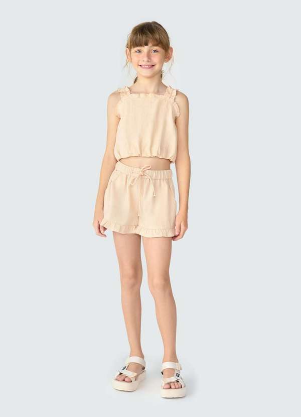 Hering - Blusa Cropped Infantil Menina Marrom 4