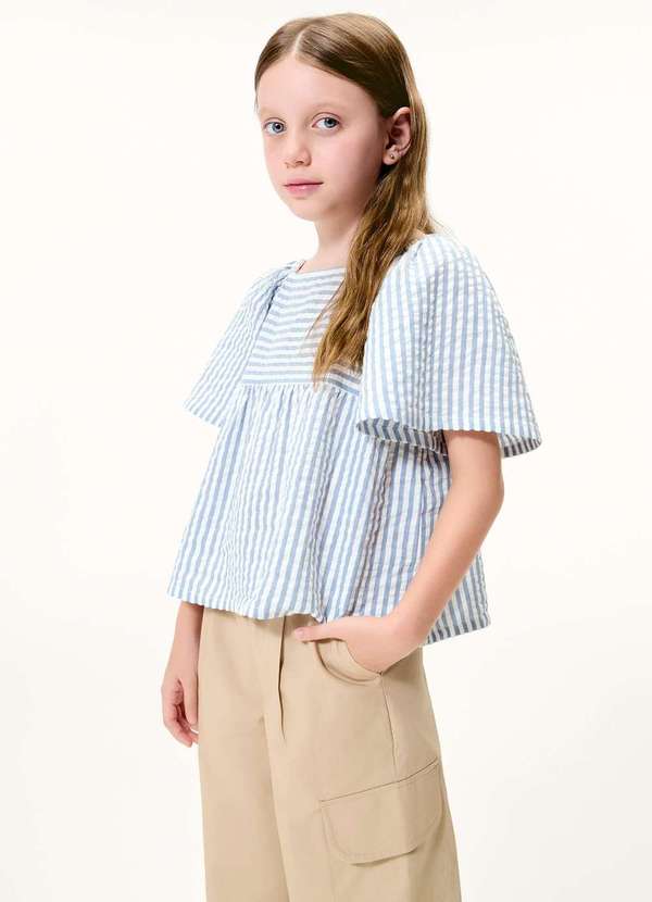 Hering - Blusa Infantil Menina Anarruga Fio Tinto Gode Azul 1