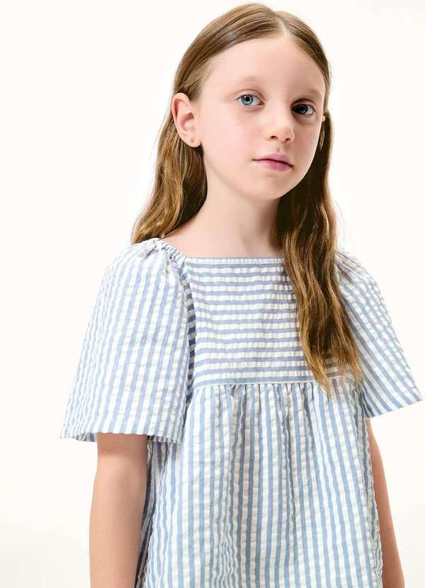 Hering - Blusa Infantil Menina Anarruga Fio Tinto Gode Azul 4