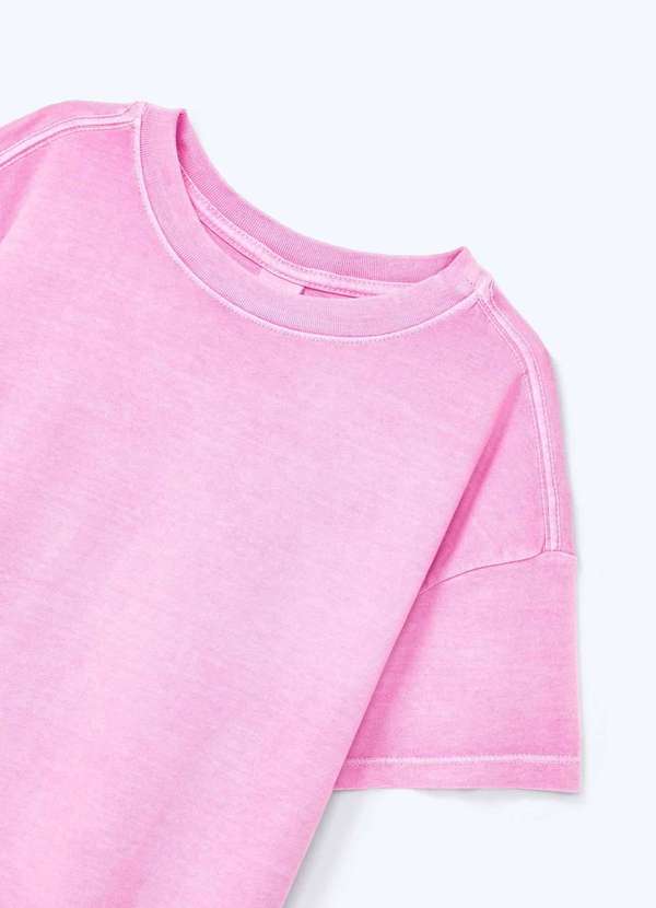 Hering - Blusa Infantil Menina Decote em Ribana Oversized Rosa 6