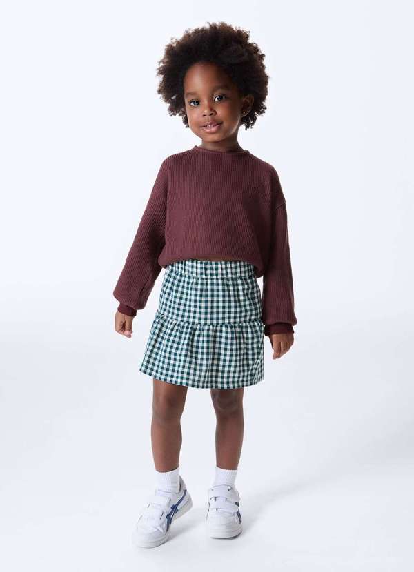 Hering - Blusa Infantil Menina Decote Redondo Marrom 3