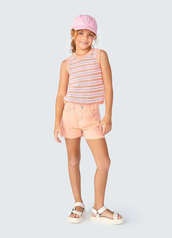 Hering - Blusa Infantil Menina em Trico Laranja