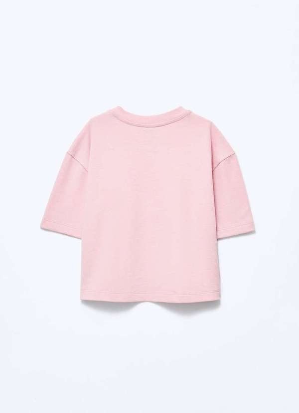 Hering - Blusa Infantil Menina Oversized em Malha Binada Rosa 5