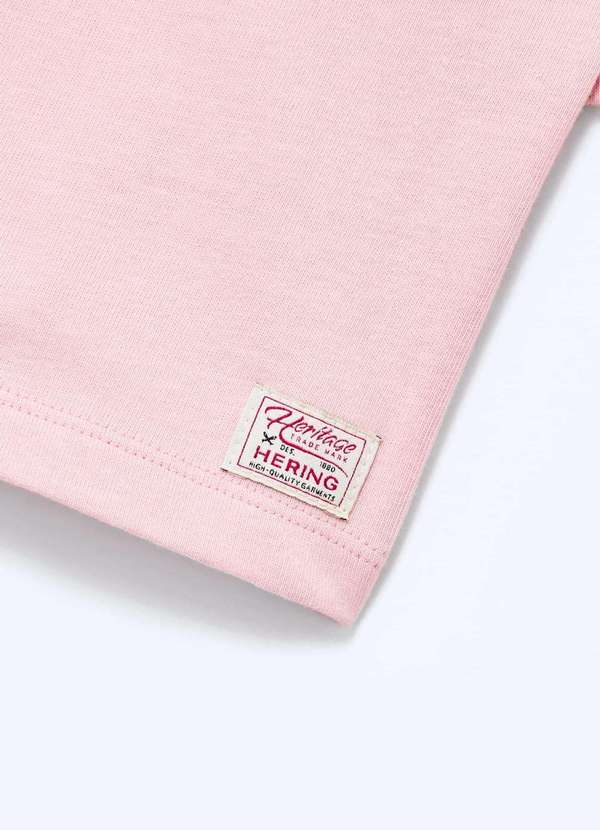 Hering - Blusa Infantil Menina Oversized em Malha Binada Rosa 7