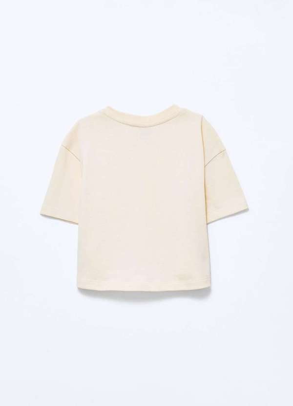 Hering - Blusa Infantil Menina Oversized em Malha Binada Bege 5