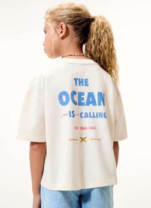 Hering - Blusa Infantil Menina Oversized Estampada - HERING