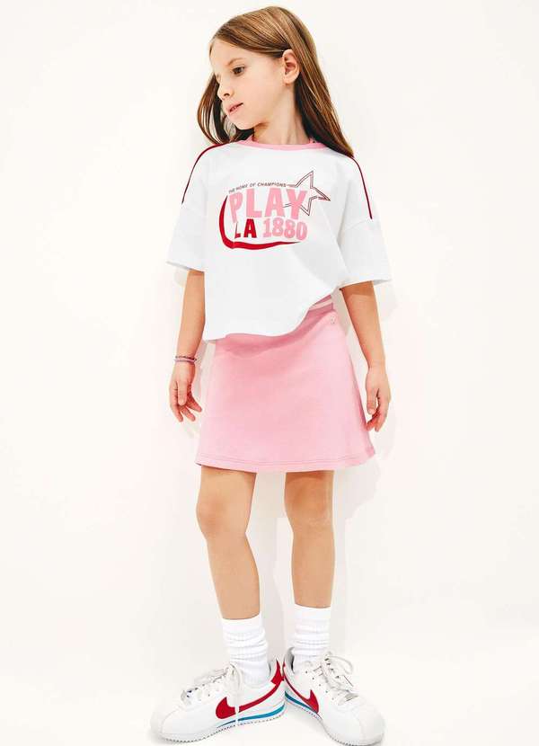 Hering - Blusa Infantil Menina Super Cotton Boxer Branco