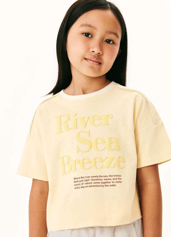 Hering - Blusa Infantil Menina Super Cotton Boxer Amarelo