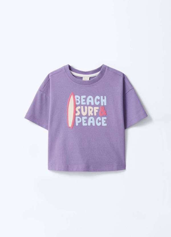 Hering - Blusa Infantil Menina Super Cotton Oversized Roxo