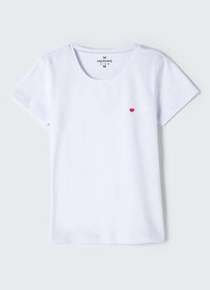 Hering - Blusa Menina Manga Curta Slim com Bordado - HERING