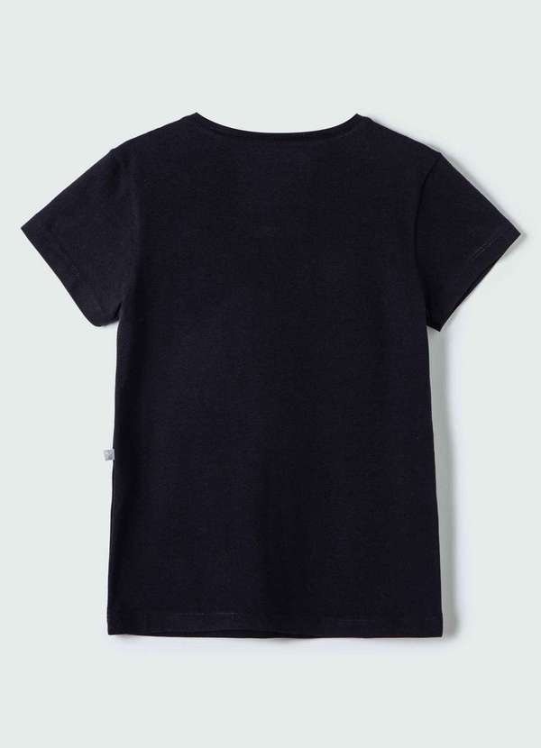 Hering - Blusa Menina Manga Curta Slim com Bordado Preto 3