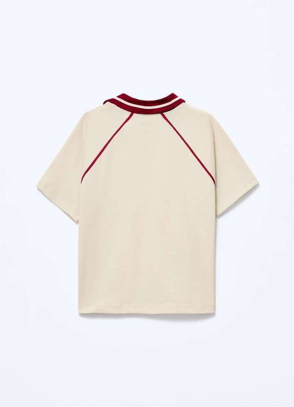 Hering - Camisa Polo Infantil Menina em Malha Binada Bege 4