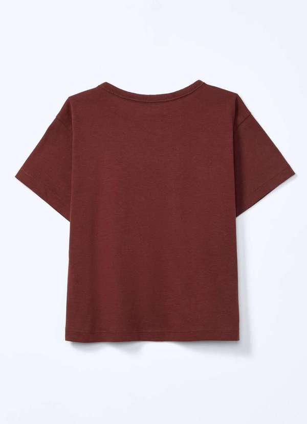 Hering - Camiseta Infantil Menina Estampada Oversized Marrom 4