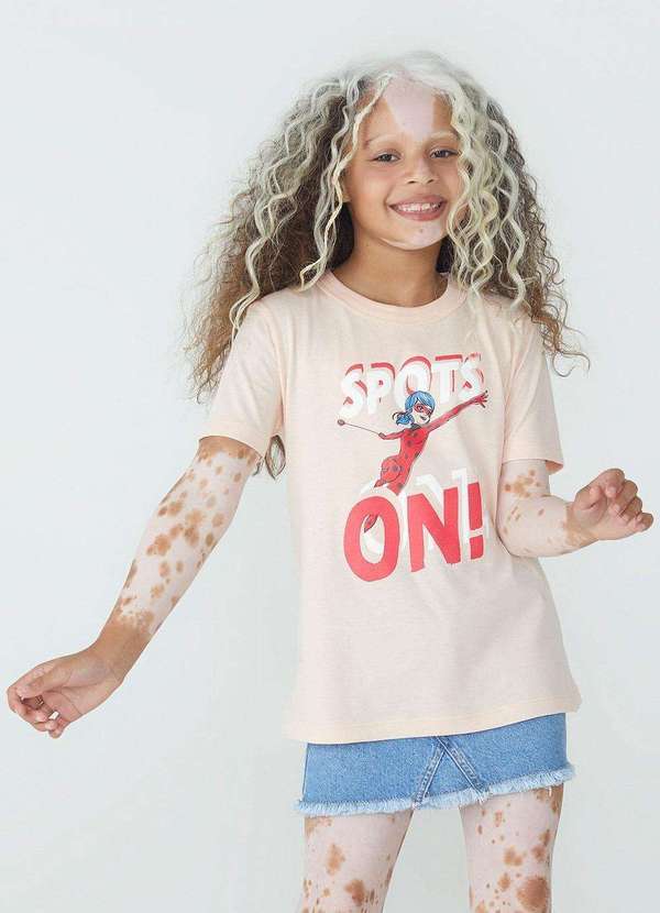 Hering - Camiseta Infantil Unissex em Algodao Ladybug Rosa