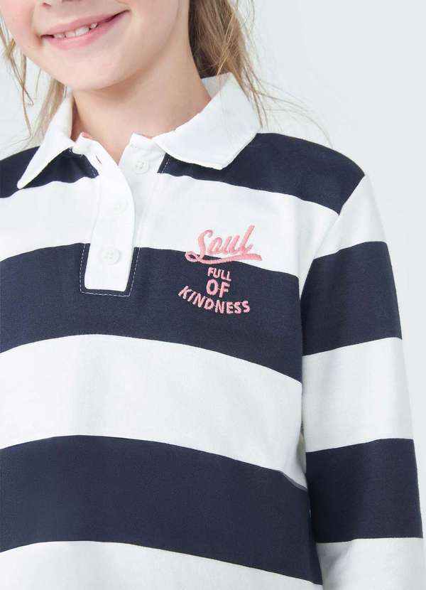 Hering - Camiseta Polo Infantil Menina com Bordado Azul 2