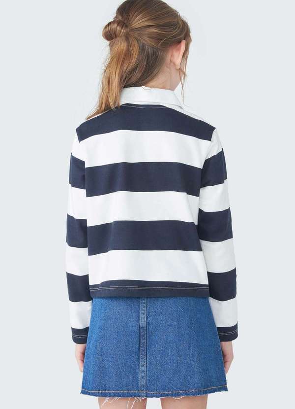 Hering - Camiseta Polo Infantil Menina com Bordado Azul 3