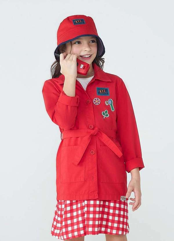 Hering Kids - Casaco Infantil Unissex Detetives da Dpa Vermelho