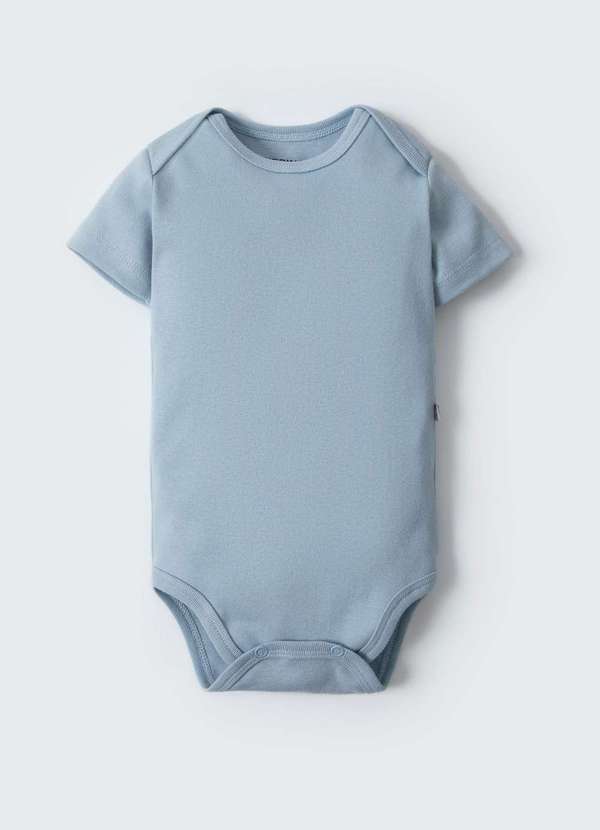 Hering - Body Bebe Unissex Manga Curta em Ribana Azul