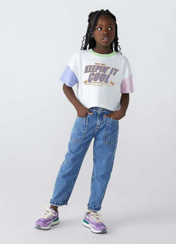 Calca Jeans Infantil Menina Paper Bag Azul Hering Oficial