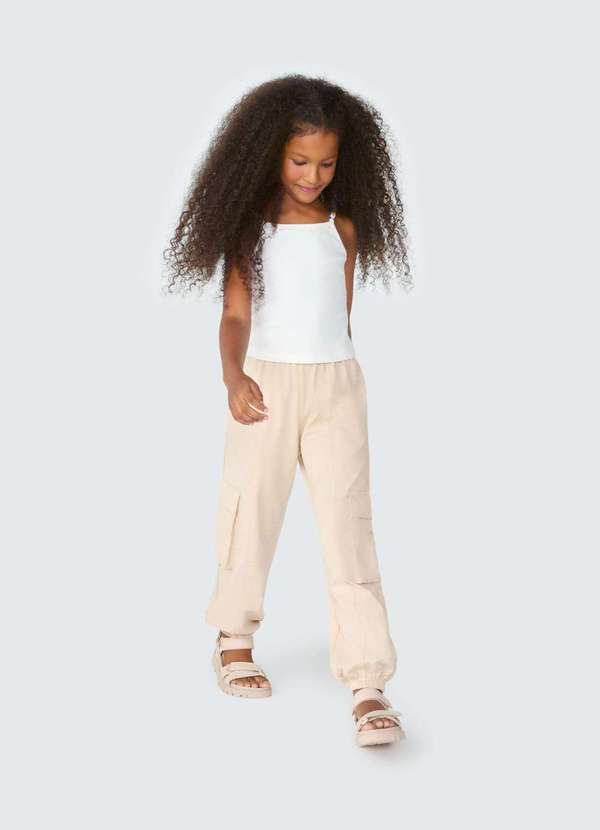 Hering - Calca Infantil Menina Jogger Bege