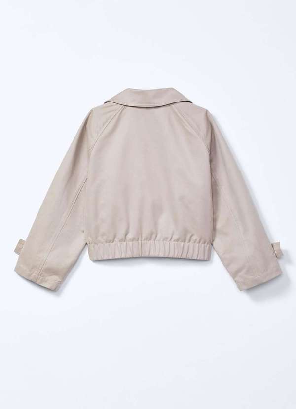 Hering - Jaqueta Infantil Menina Cropped em Nylon Bege 3
