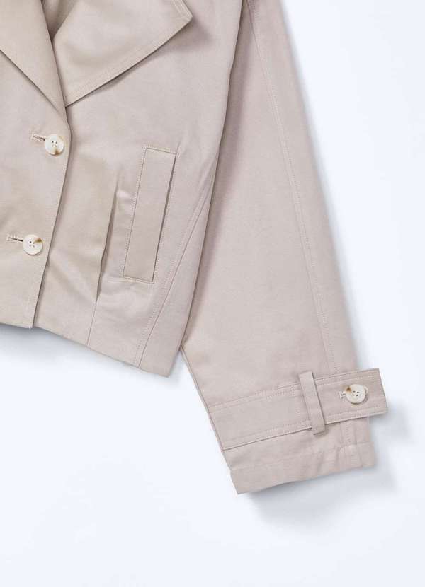 Hering - Jaqueta Infantil Menina Cropped em Nylon Bege 4