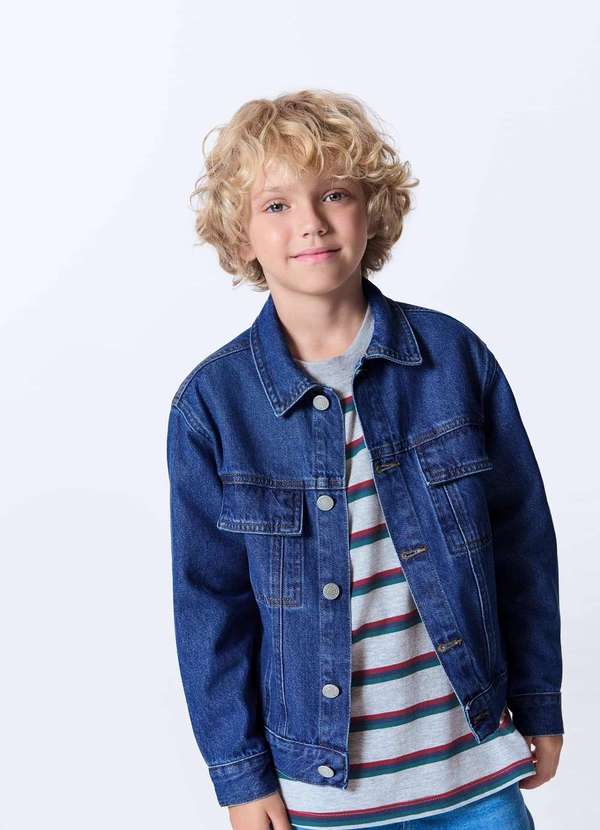 Hering - Jaqueta Infantil Oversized Jeans Azul 2