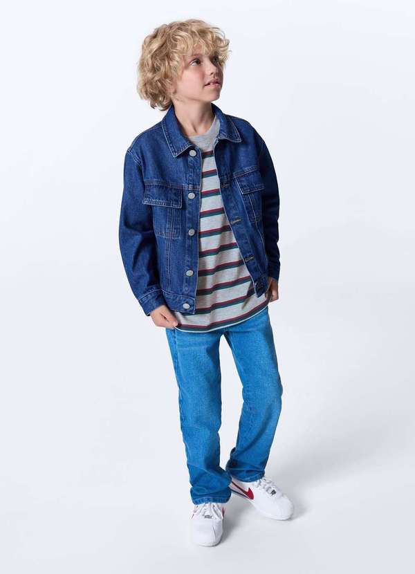 Hering - Jaqueta Infantil Oversized Jeans Azul 5
