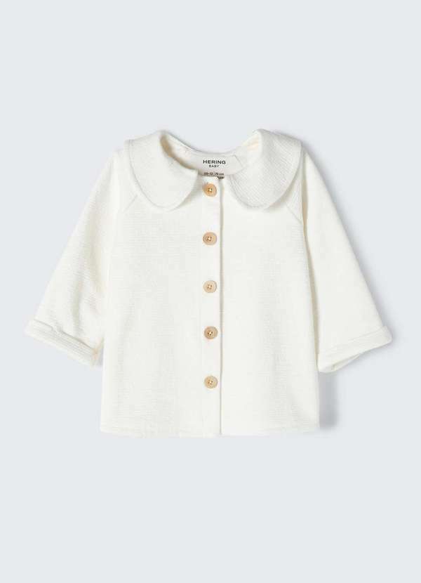 Hering - Casaco Bebe Menina com Gola Branco