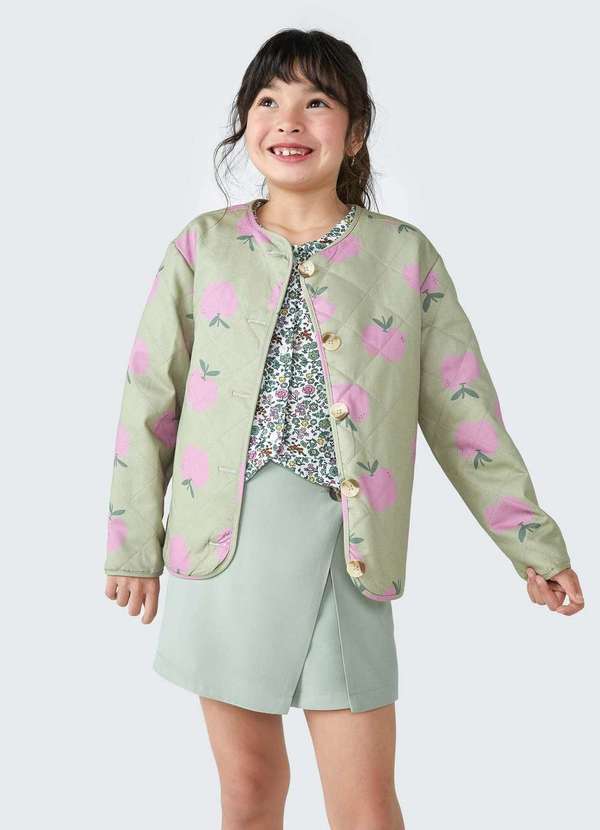 Hering - Jaqueta Infantil Menina em Matelasse Verde