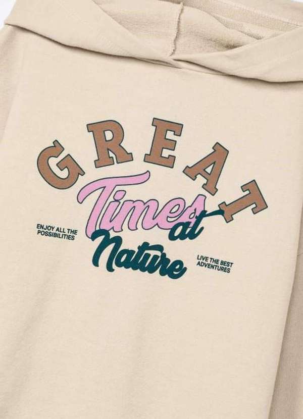 Hering - Conjunto Infantil Menina em Moletom Peluciado Bege 4