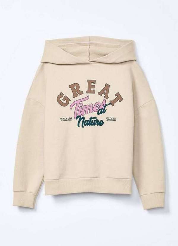 Hering - Conjunto Infantil Menina em Moletom Peluciado Bege 7