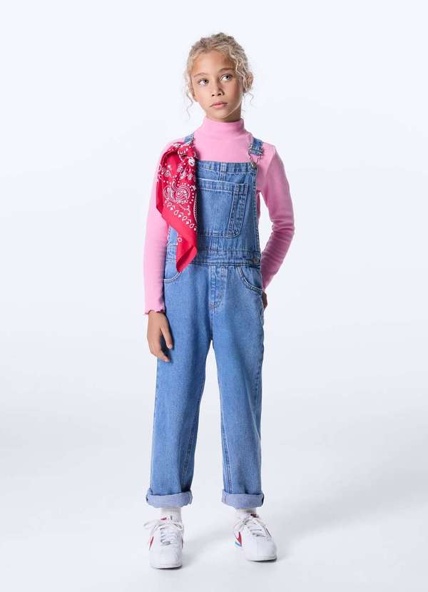 Hering - Jardineira Infantil Unissex Jeans Azul