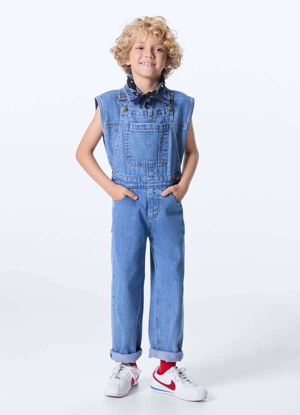 Hering - Jardineira Infantil Unissex Jeans Azul 2