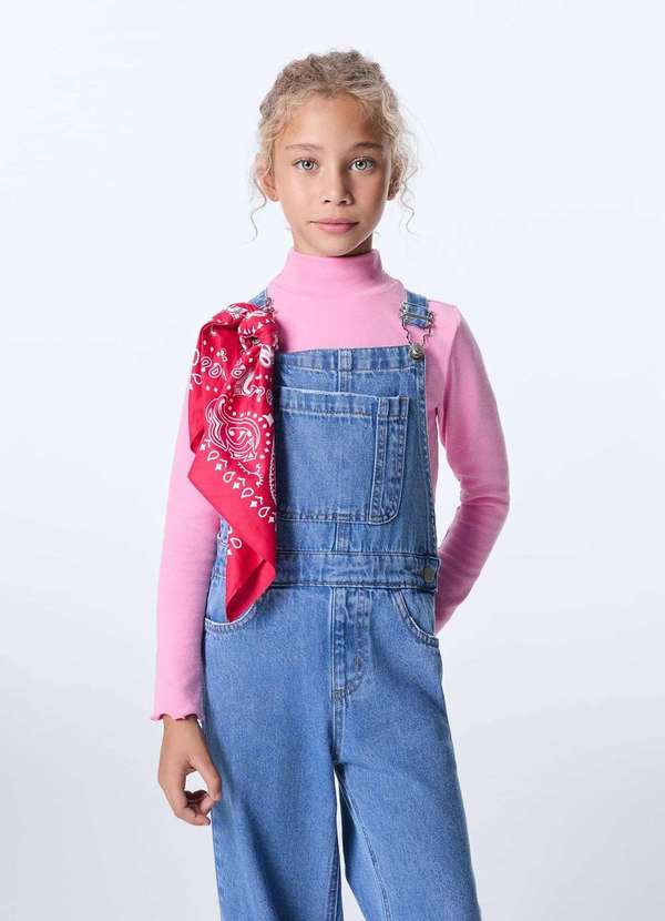 Hering - Jardineira Infantil Unissex Jeans Azul 4