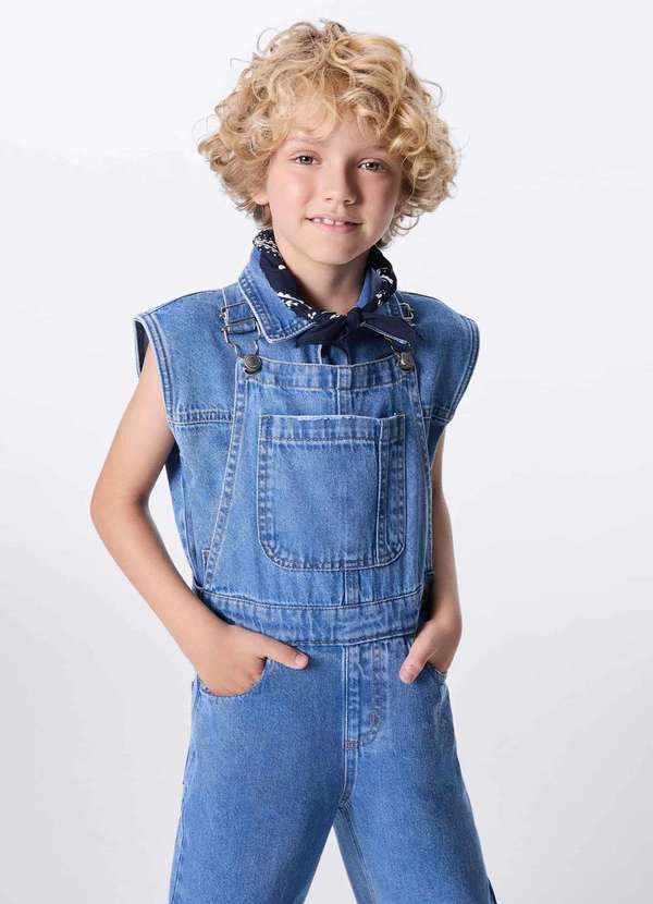 Hering - Jardineira Infantil Unissex Jeans Azul 5