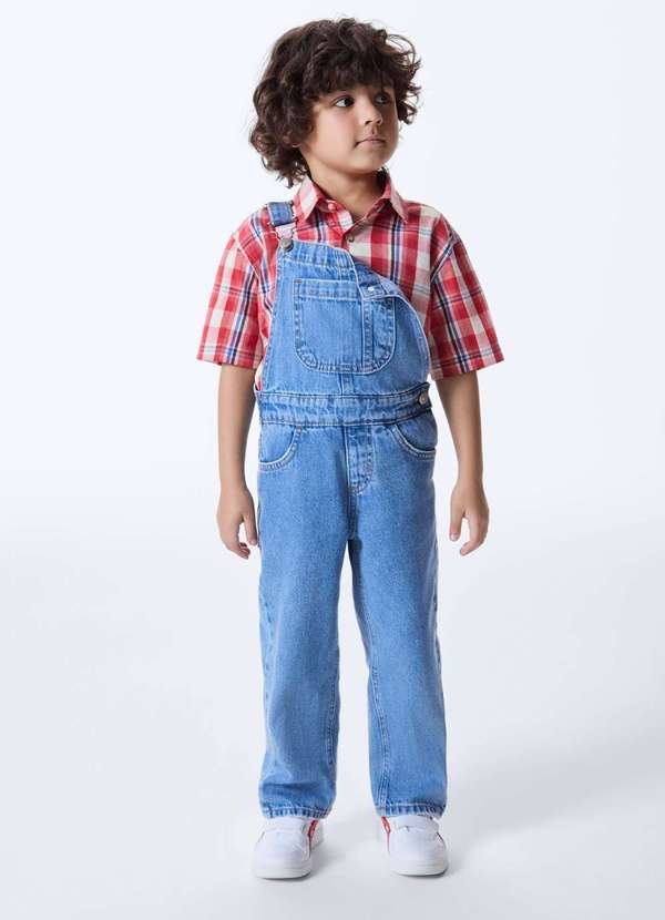 Hering - Jardineira Infantil Unissex Jeans Azul 7