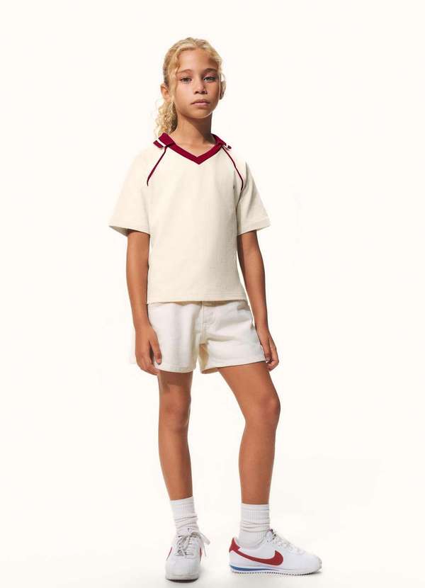 Hering - Bermuda Infantil Menina em Sarja Branco 3