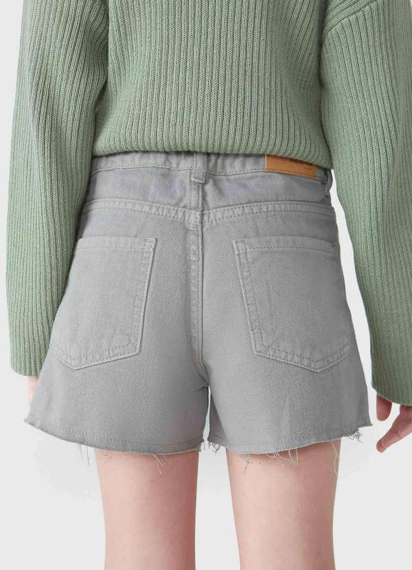 Hering - Shorts Infantil Menina em Sarja Colorido Cinza 5